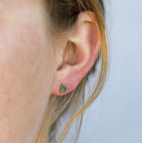 Jax Kelly | Energy Gemstone Studs, Green Onyx