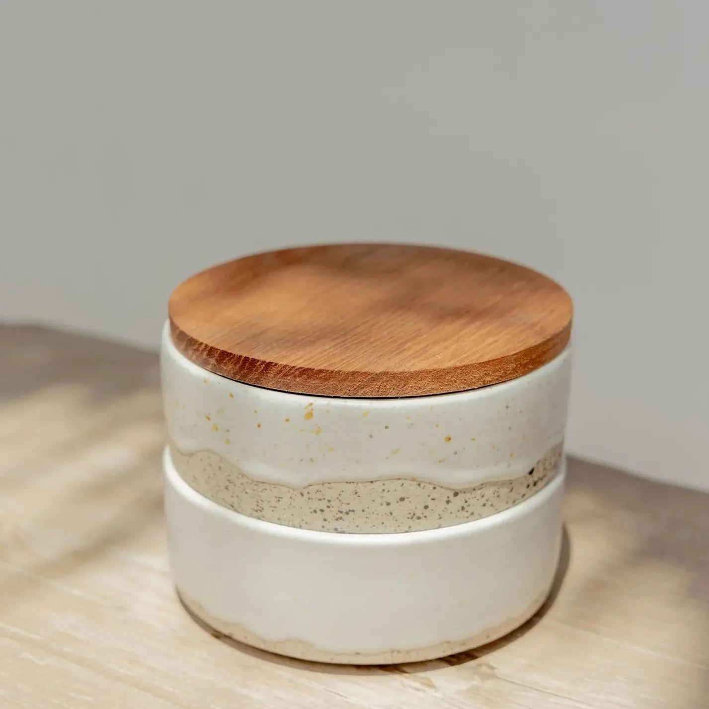 Village Thrive | Ceramic stacking Open Salt Cellar with Lid