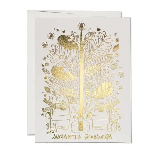Red Cap Cards | Season's Greetings, Cats, gold foil