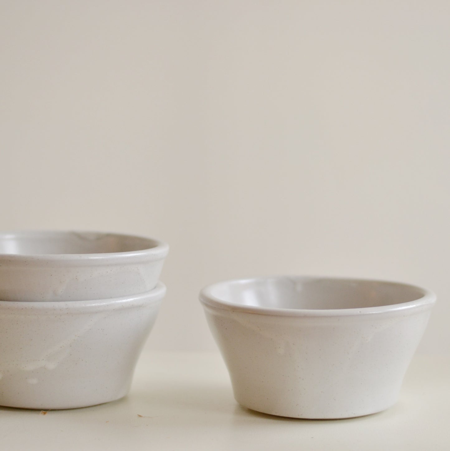 Vintage White Drip Glaze Bowl