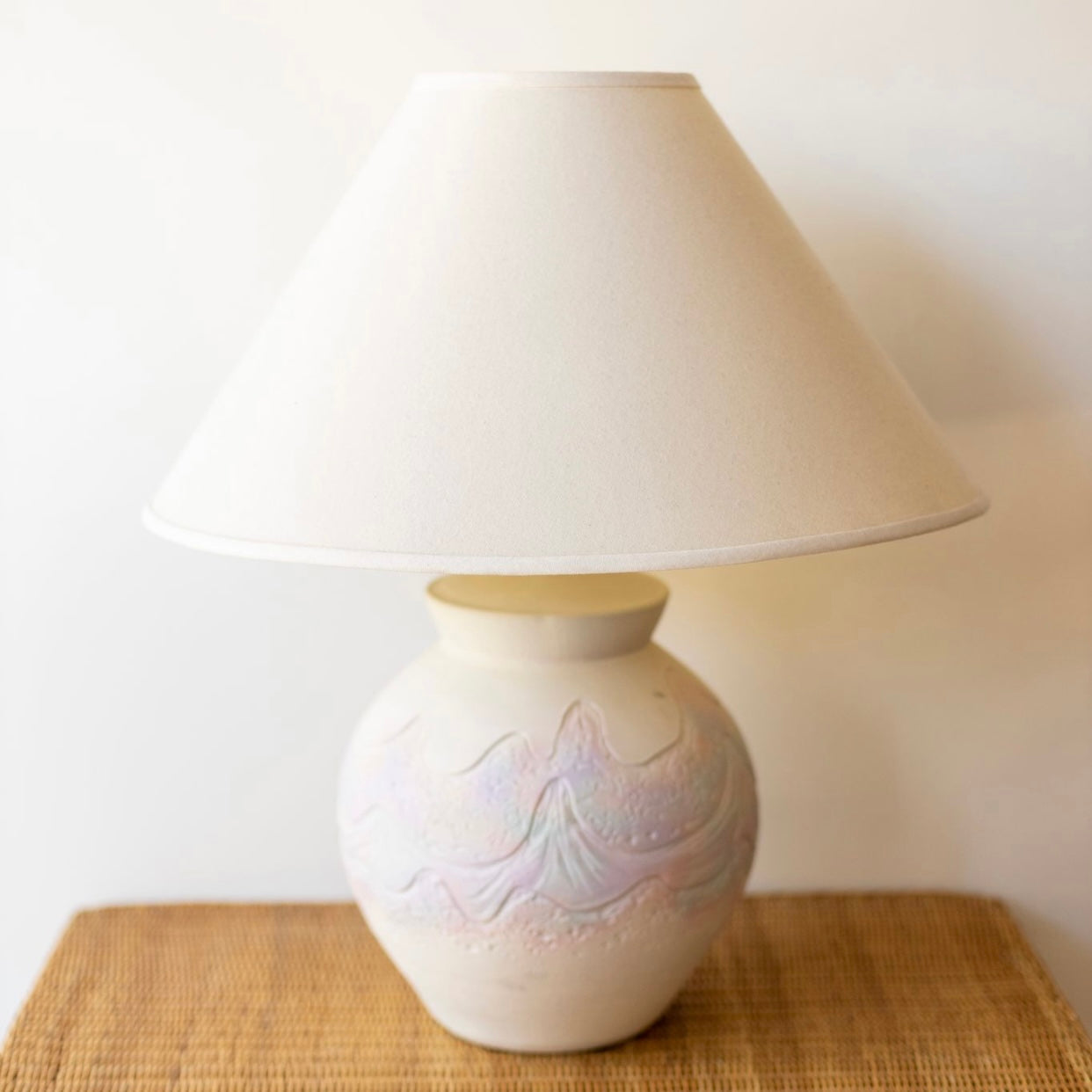 80s Modern Painted Ceramic Lamp, Local Pick Up Only