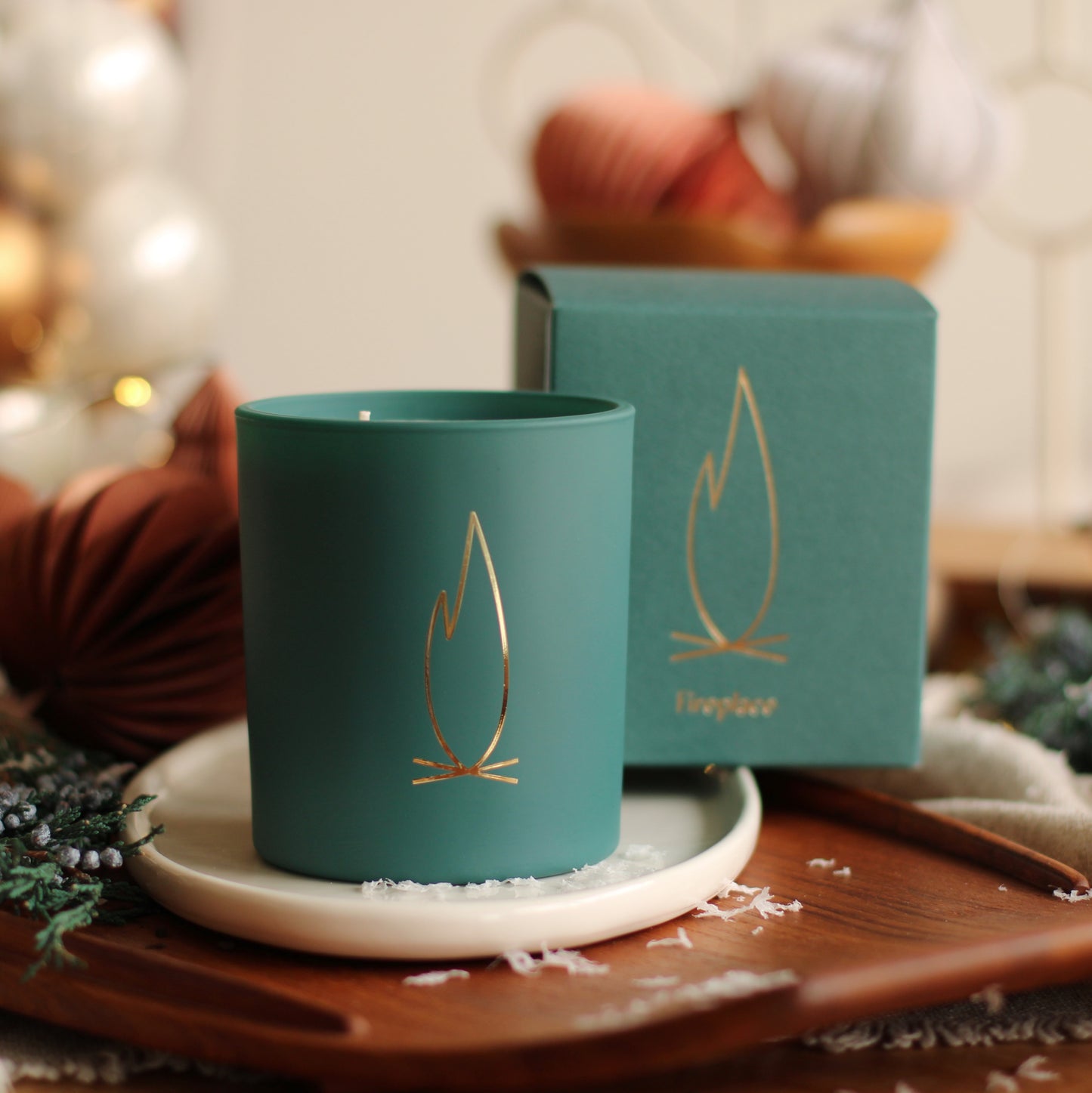 Brooklyn Candle | Fireplace  Vert Deco Holiday Candle