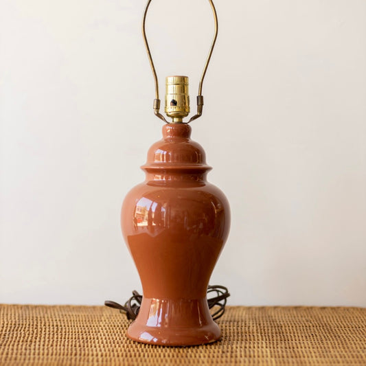 Post Modern 80s Small Ginger Jar Lamp, Burnt Orange, Local Pick Up Only