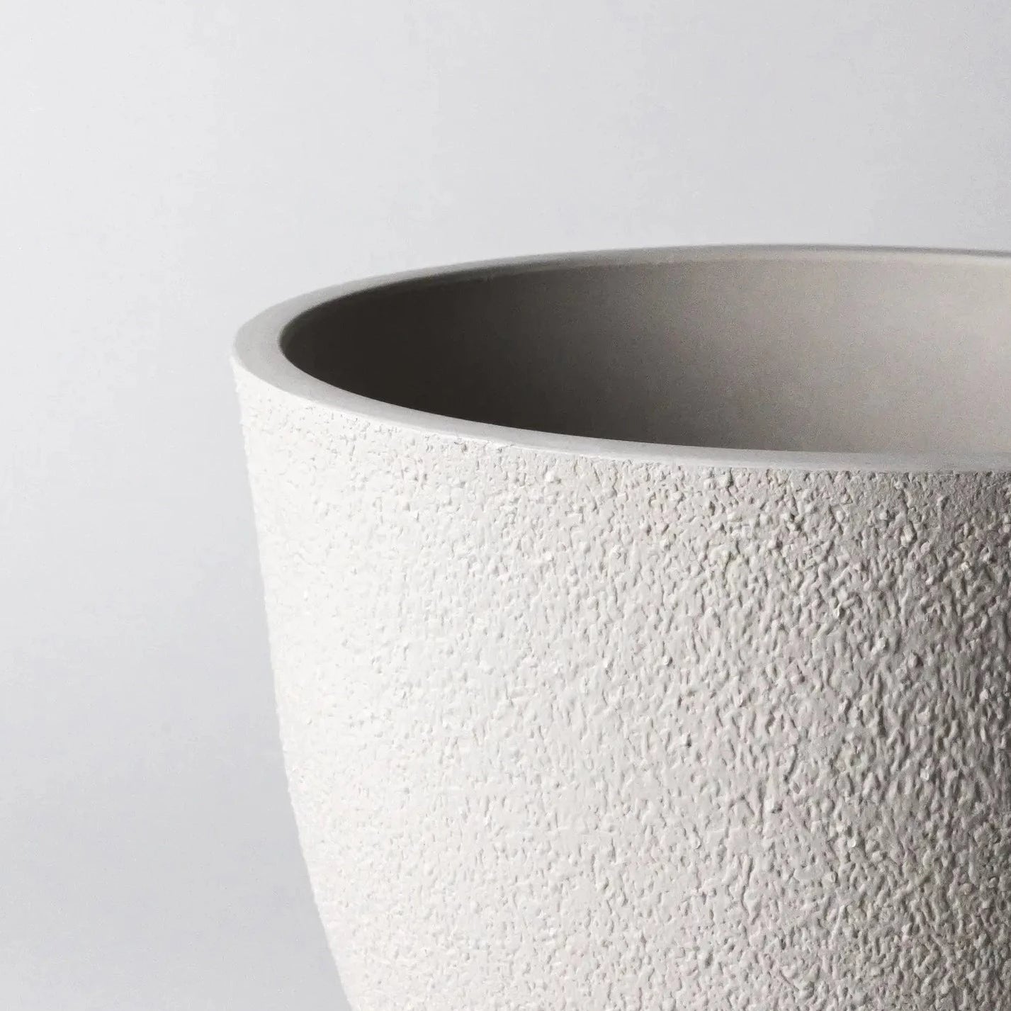 Kanso Designs | 9” Signature Stone White Textured Planter Pot